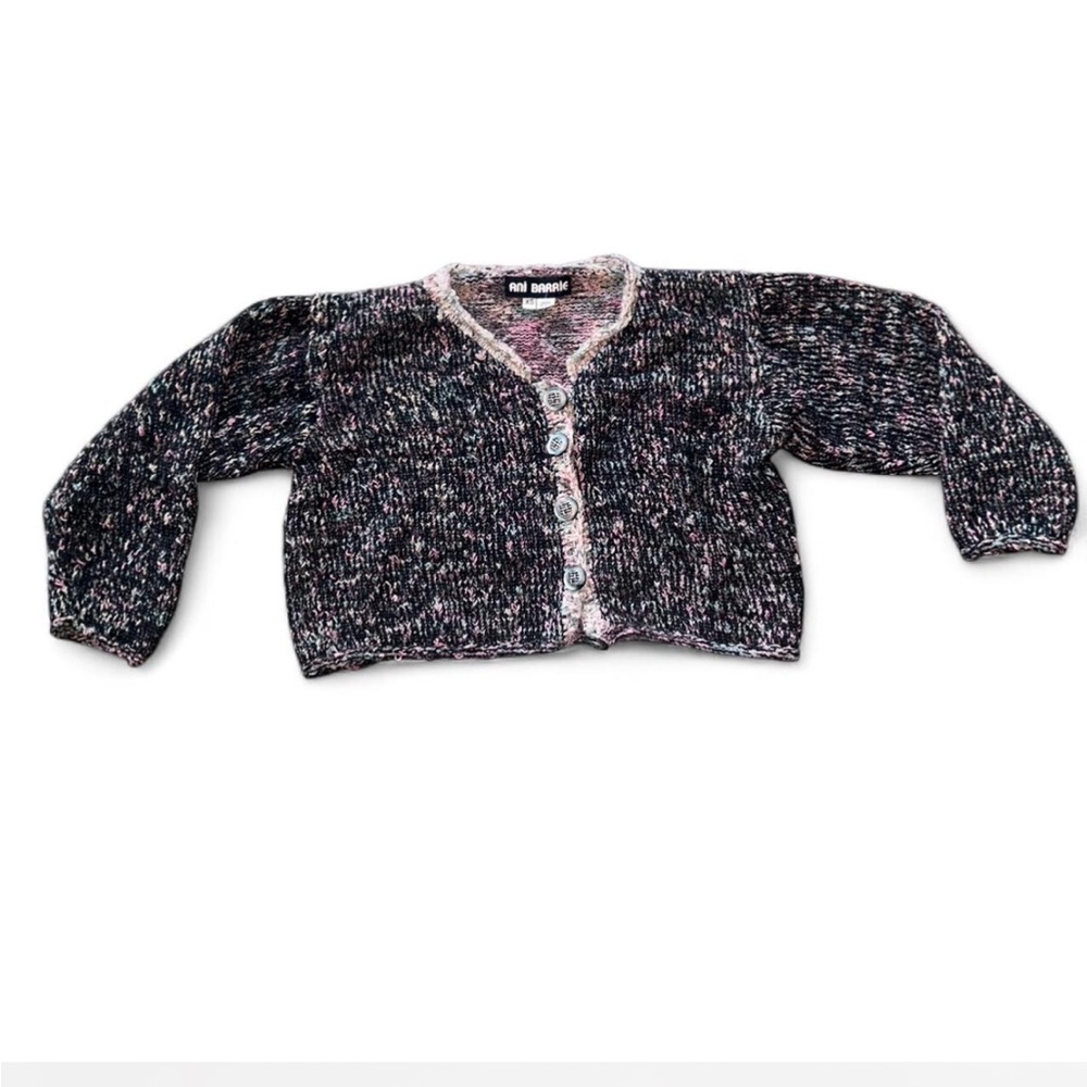 Pink/Black Multicolored XS Crop Ani Barrie Cardigan